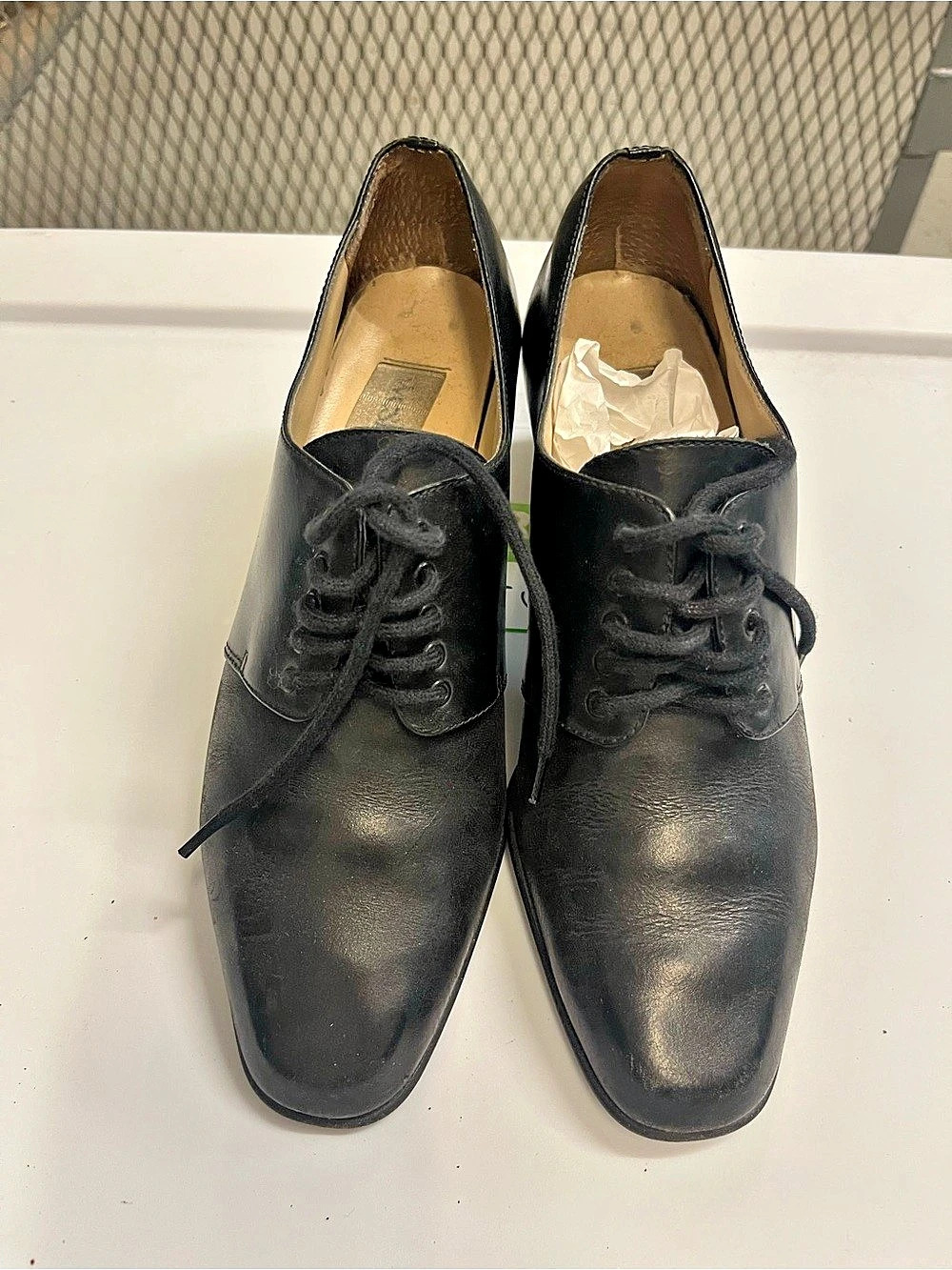 Wesley & Co. Black Lace-Up Block Heel Shoes